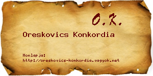 Oreskovics Konkordia névjegykártya